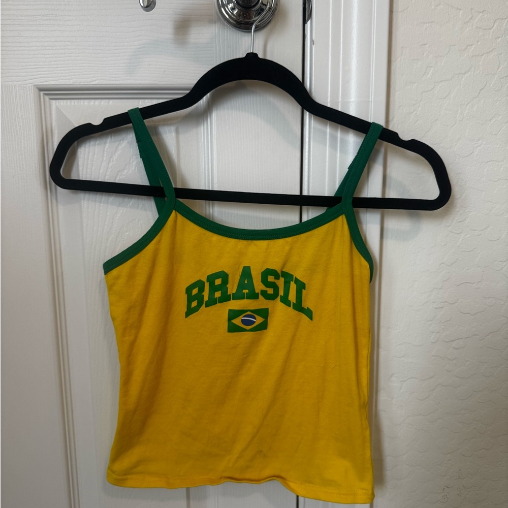Edikted Yellow and Green Brasil Tank Top
